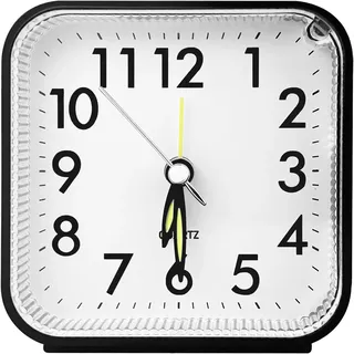 Leise Ohne Ticken Wecker, Analog Seniorenwecker mit Nachtlicht, Schlummerfunktio