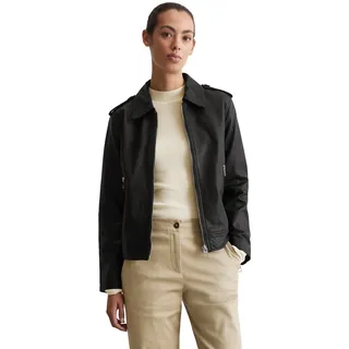 Lederjacke MARC O'POLO "aus softem Lammleder", Damen, Gr. 34, schwarz, Obermaterial: 100% Leder (Lamm); Füllung: 100% Nicht verfügbar; Futter: 100% Polyester, unifarben, modisch, regular fit, Langarm, Jacken