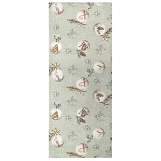 HOME WOHNIDEEN Feliz Navidad mint, B:140cm L:40cm, Baumwolle, Polyester, Tischdecken, Tischläufer, Dekostoff bedruckt