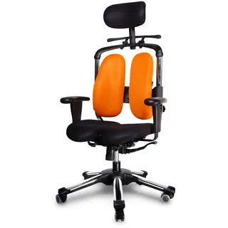 Harastuhl® - ergonomischer Bürostuhl - NIE 04 - gesundes & langes Sitzen bis zu 12H - INNOVATIVER Bürostuhl bandscheibenvorfall - von 1,50m bis 1,95m - Druckentlastung der Bandscheiben (Orange)