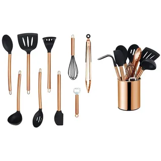 Echtwerk Küchenhelfer-Set 10-teilig Braun Schwarz