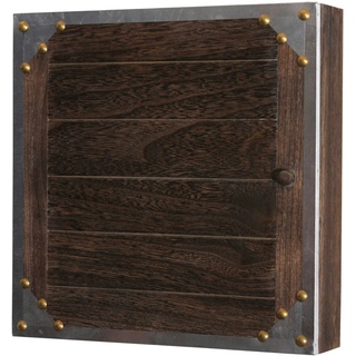 Mendler Schlüsselkasten Virginia, Schlüsselschrank Holzbox, Shabby-Look Vintage 27x27x6cm ~ braun
