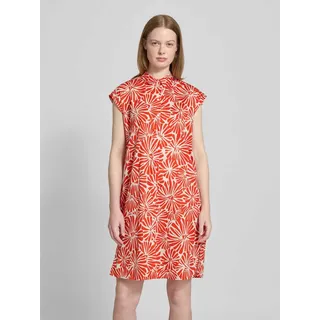 Knielanges Kleid mit Kappärmeln, Rot, S