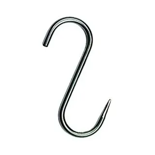 Fleischerhaken Fleischhaken Metzgerhaken Räucherhaken Wildhaken haken Edelstahlhaken Edelstahl Forellenhaken S Haken, Wunsch:100/4mm, Stück:10 Stück