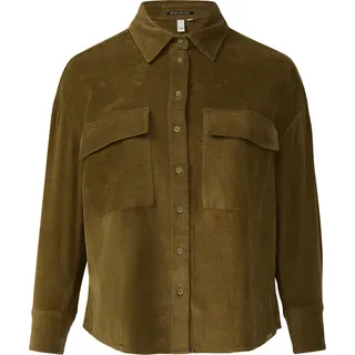 QS Bluse aus Baumwollcord grün 44