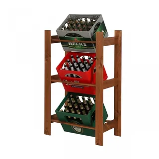 Proregal Getränkekistenregal Pinepeak HxBxT 149 x 70 x 38,8 cm Für 4 Kisten Kiefernholz Grau