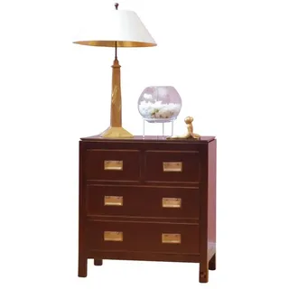 Kai Wiechmann Kommode Kommode Asia klein braun, Sideboard, Anrichte (vier Schubladen), Vintage Massivholz 70x74x40 cm braun