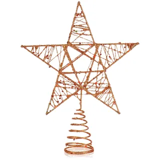COM-FOUR® Deko Stern Weihnachten, Christbaumschmuck aus Metall | Weihnachtsdeko zum Hinstellen - dekorativer Weihnachtsstern