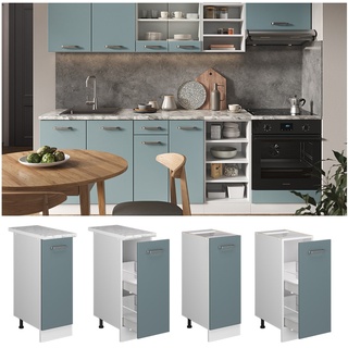 Vicco Apothekerunterschrank Küchenschrank R-Line Solid Weiß Blau Grau 30 cm modern Arbeitsplatte