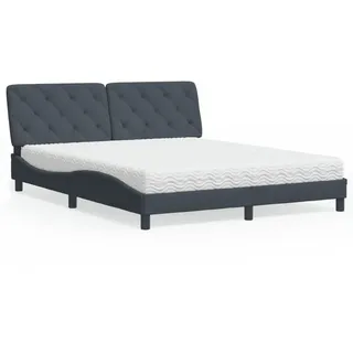 vidaXL Bett 160 x 200 cm Dunkelgrau