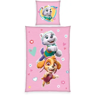 Paw Patrol Glow in the Dark Rosa 135 x 200 cm + 80 x 80 cm
