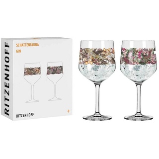Ritzenhoff Glas Schattenfauna Gin-Gläser 720 ml 2er Set, Glas weiß