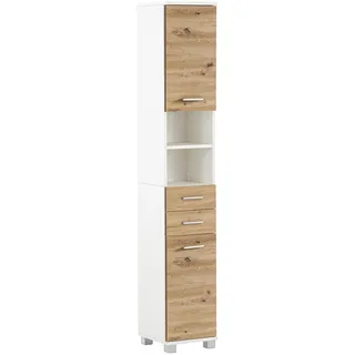 Schildmeyer Palermo Hochschrank 30,3 x 23,6 x 180,9 cm Weiß/Eiche