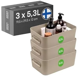 SmartStore Aufbewahrungskorb Klein M mit Griffen 29,5 x 19,5 x 12 cm Beige