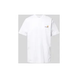 T-Shirt mit Label-Stitching, Hellgrau Melange, $listsize[$i].replace('"','"')