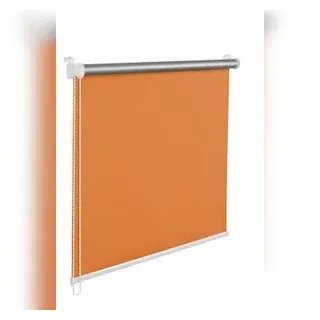 Thermorollo Verdunklungsrollo 80x200 cm orange Fensterrollo mit Thermobeschichtung  100% Abdunklung