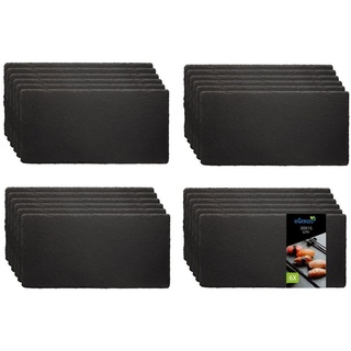 eGenuss Servierplatte Schieferplatten Dessertteller Sushi Geschirr schwarz Teller, Schiefer, (Servierplatten aus Naturstein Schiefer), natürliche raue Oberfläche
