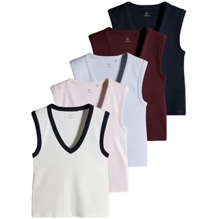 The Set Trägertop The Set Trägertops mit V-Ausschnitt, 5er-Pack (5-tlg) rosa XL