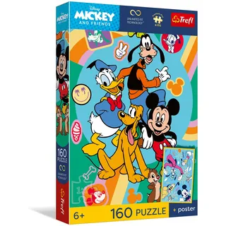 Trefl - Puzzle 160 Teile, Die Stunde der Mäuse,Mickey Mouse, 5+ | Premium Plus UFT, Zusammenstecken, Sammlerposter im Set, Förderung von Konzentration und Beobachtungsgabe, hohe Qualität