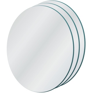 GOLD&CHROME UNIQUE DESIGN Der Kristall Spiegel - Wandspiegel Rund für Wohnzimmer - Badezimmerspiegel - 3-teiliger oval Spiegelset - 40cm x 40cm x 0,3cm - C-Kante
