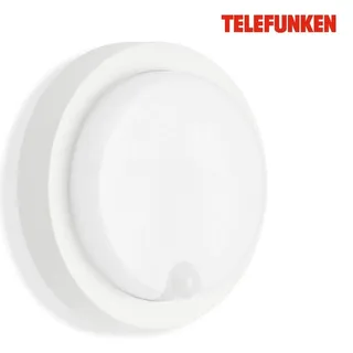 Telefunken Außenwandleuchte Kunststoff 17 x 5,7 cm inkl. Bewegungsmelder, Dämmerungssensor, IP44, weiß