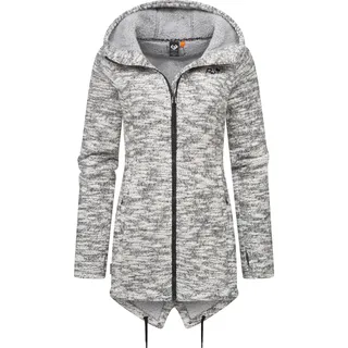 Ragwear Sweatjacke Kapuzenstrickjacke Wingi Melange«, Sportliche Kapuzenjacke mit Teddy-Kunstfell grau
