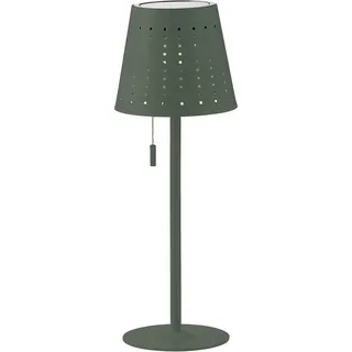 Northpoint LED Outdoor Tischleuchte wiederaufladbar 2200mAh Akku Metall Solar Panel Wasserfest dimmbar 3 Stufen (Grau Grün)