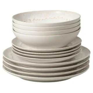 Costa Nova Geschirr-Set Taormina, Suppenschale, Casafina (by Costa Nova) - White (12-tlg), 4 Personen, Keramik, Hohe Brenntemperaturen, porenfrei hygienisch, wärmeschockbeständig weiß