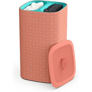 Wäschekorb JOSEPH JOSEPH "Tota Pop 60-Liter", rot (orange), B:59,5cm H:71cm T:40cm, Stoff, Wäschesammler, Wäschekorb, 2x30-Liter-Tragetaschen aus Stoff