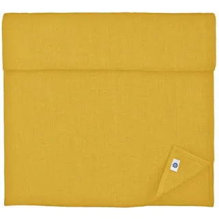 Linen & Cotton Tischläufer Stoff Tischband Tischdeko Hygge 100% Leinen, Senfgelb Gelb (40 x 180 cm) Rechteckig Läufer Tisch Esstisch für Home Küche Party Brunch Weihnachten