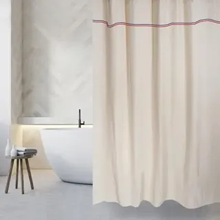 MSV Duschvorhang aus Baumwolle, 180 x 200 cm, elegant, 200 x 180 cm