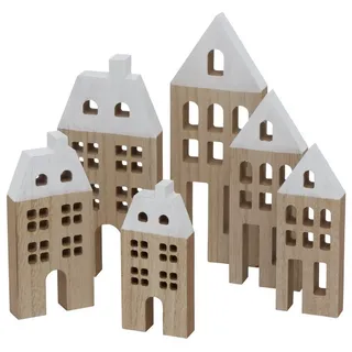 Boltze Dekohaus Towny Holz Höhe 15-23,5 cm Natur Holzhaus Häuschen