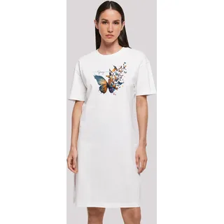 Shirtkleid F4NT4STIC "Schmetterling Frühlings Oversize Kleid" Gr. 3XL, weiß Damen Kleider Freizeitkleider Print