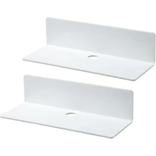 Coonoor Wandregal 2er Set Wandregal Ohne Bohren Schweberegal, aus Acryl, 2-tlg., Badezimmer Regal Zum Kleben Bücherregal Bad Regal Selbstklebend weiß