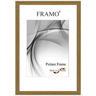 FRAMO Barock Bilderrahmen Barock Antik 50 x 70 cm aus Massivholz | Alt-Gold | Farbe/Größe wählbar | Retro Vintage Antik Rahmen N°089