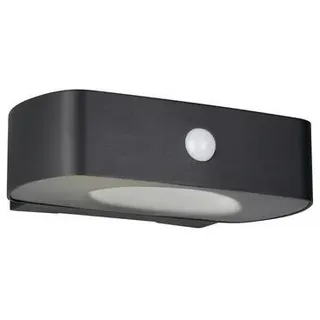 AUßENWANDLEUCHTE Bilbao, Schwarz, Kunststoff, 6x15.5x21.5 cm, mit Schalter, Dämmerungssensor, aufladbar über Usb, Lampen & Leuchten, Außenbeleuchtung, Außenleuchten