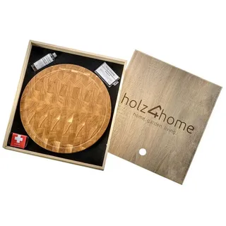 holz4home Premium Schneidebrett-Set - Eiche - Ø 40cm
