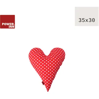 POWER INN Herzkissen klein 30 x 35 cm Rot mit weißen Punkten