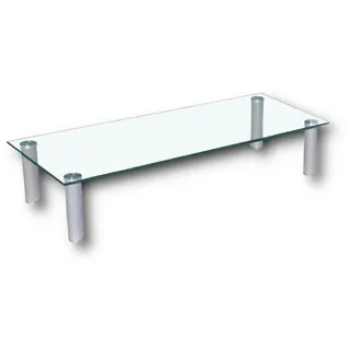 TV Regal Glas 3 ver. Farben/Größen - Aluminiumfüße Fernsehtisch Bildschirmstand