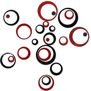 3d-spiegel-wandaufkleber Zum Selbermachen Für Wohnzimmer, Schlafzimmer, Badezimmer, Wanddekoration, 24er-set (schwarz Und Rot)