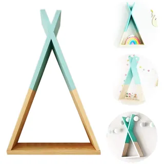 Nacnic türkis nordisch Stil wandregal | dreieckiges Regal aus MDF-Holz | kinderzimmer, Wohnzimmer und Baby-Regale | medium größe.