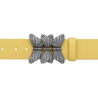 Ledergürtel "Schmetterlinge", Damen, Gr. TW85, gelb, Leder, COLLEZIONE ALESSANDRO, unifarben, Basic, Gürtel Ledergürtel, aus echtem Leder, mit Schmetterlingen