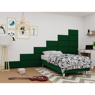Mirjan24 Boxspringbett Lux für Wandpaneel, Einzelbett mit Matratze, Schlafzimmer (Farbe: Manila 35, Größe: 120x200 cm)