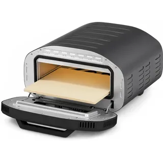 HOMCOM Pizzaofen Elektrisch 430 °C mit Pizzastein aus Keramik, 8 Programmen, LED Bedienfeld 2200W Backofen mit Timer, Sichtfenster & Innenbeleuchtung   Aosom