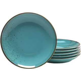 CreaTable Dessertteller Nature Collection 21 cm blau 6er Set