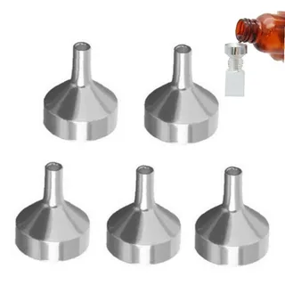 Lipfer 5 Pcs Metall -Mini -Trichter, Winziger Trichter Zum Füllen Von Flaschen, Kleiner Trichter Zum Übertragen Von Kosmetika, Ätherischen Ölen, Parfüm, Flüssigkeiten
