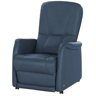 HIMOLLA Fernsehsessel 7568 Leder 77 x 110 x 93 cm Blau elektrisch