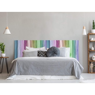 Oedim Kopfteil für Betten, PVC, Textur Holz, Regenbogen, 115 x 60 cm, erhältlich in verschiedenen Größen, leicht, elegant, robust und wirtschaftlich.