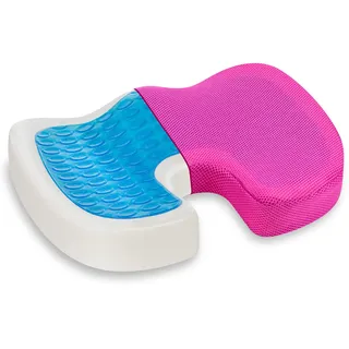 Vitabo Ergonomisch geformtes Sitzkissen | Steißbein-Kissen aus Memory-Schaum mit Gel-Polster (Pink)