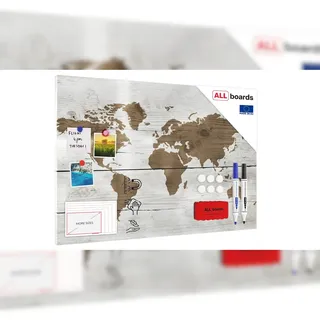 ALLboards Magnettafel 90 x 60 cm Weltkarte